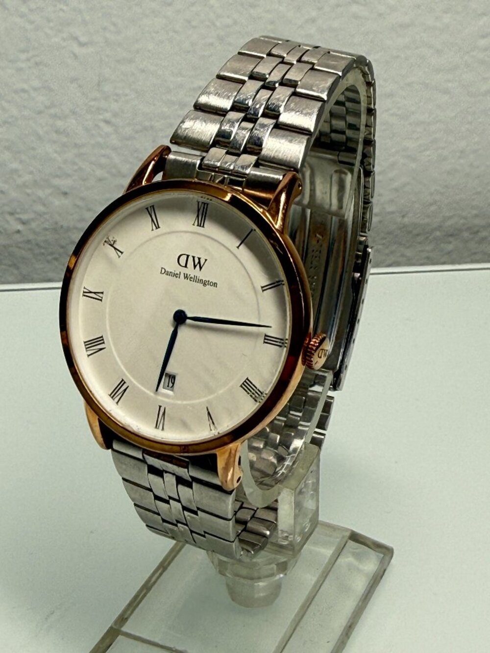 Daniel Wellington DW Men's Watch Roman Numerals Date Two Tone Stainless Steel